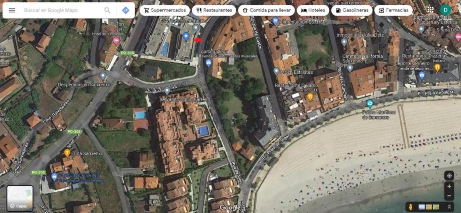 Apartamento En Urbanizacion Con Piscina En Playa De Silgar Sanxenxo Bagian luar foto